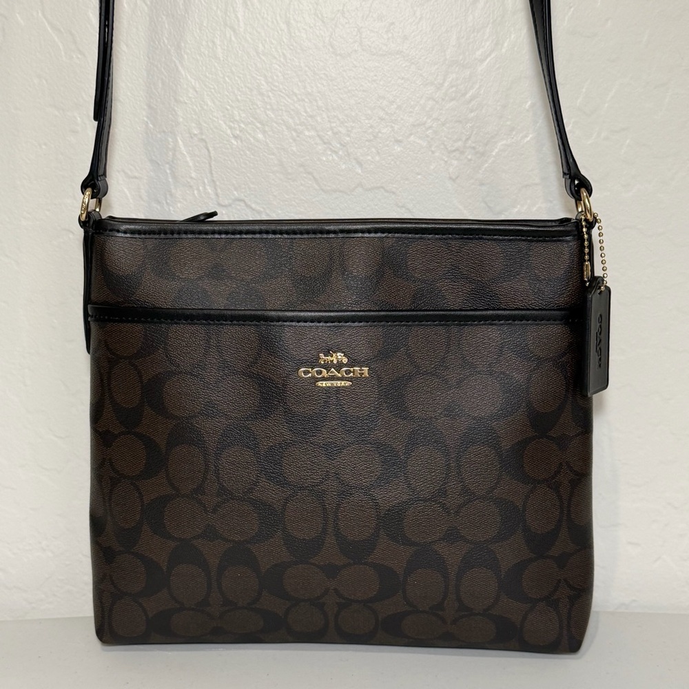 Coach Signature Zip File Crossbody Bag